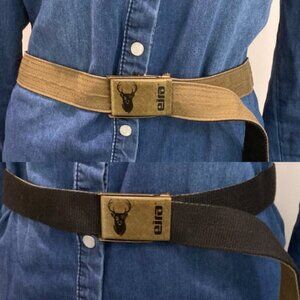 Reversible Tan and Belt Bag with brass buckle by Eira